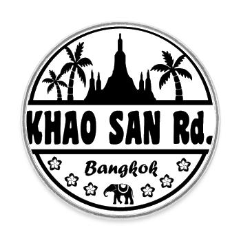 Khao San Thailand - Runder Kühlschrankmagnet - Weiß - Vorne