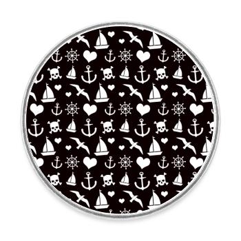 Nordsee Ostsee maritim Meer Anker Segeln Geschenk - Runder Kühlschrankmagnet - Weiß - Vorne