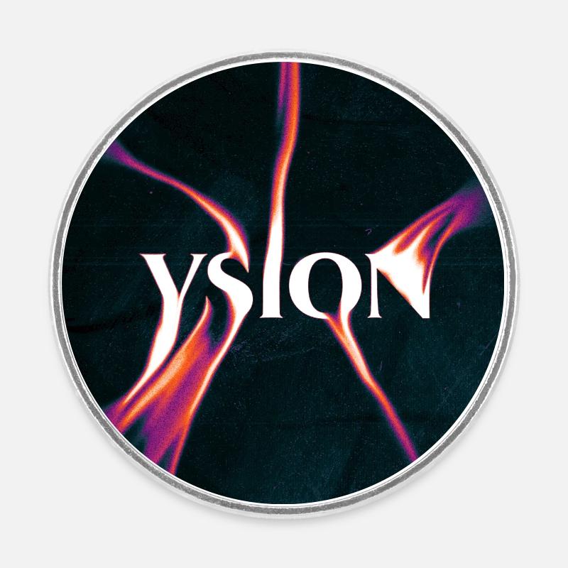 VSION Gradient Smoke Logo - Round  fridge magnet - white