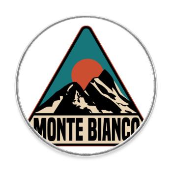 Monte Bianco - Runder Kühlschrankmagnet - Weiß - Vorne