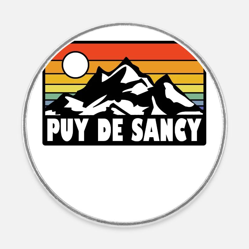 Puy de sancy - Magnet rond - blanc