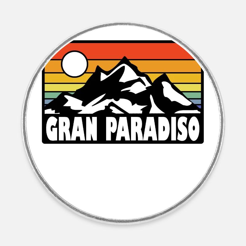 Grand Paradis - Magnet rond - blanc