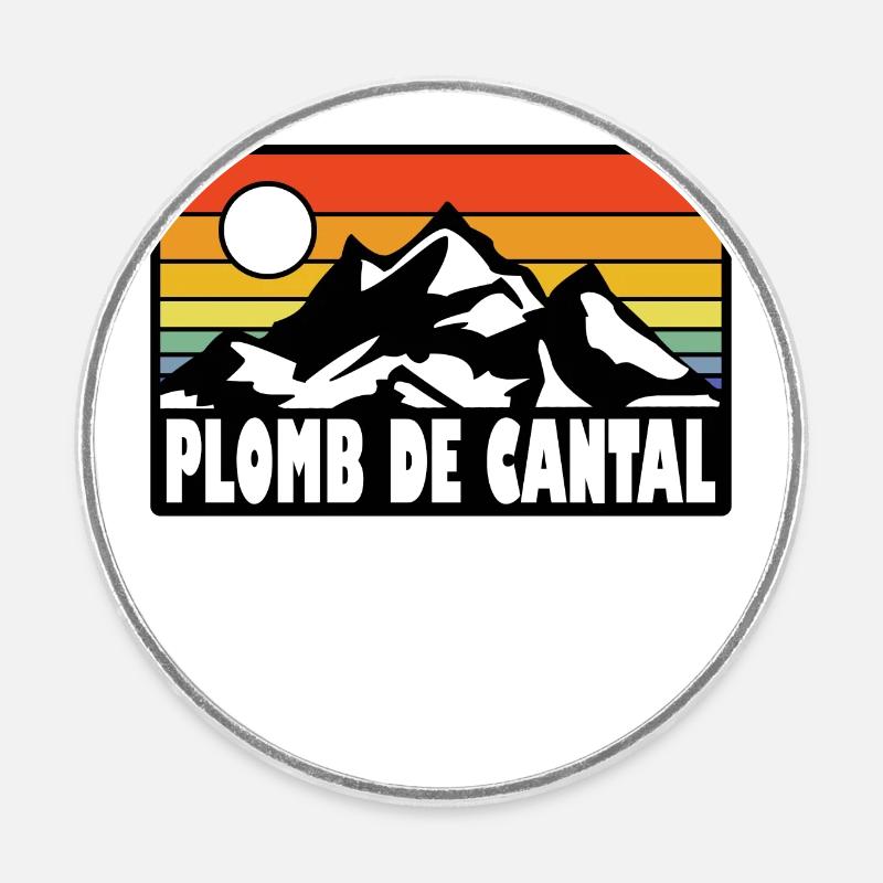 Plomb du Cantal - Magnet rond - blanc