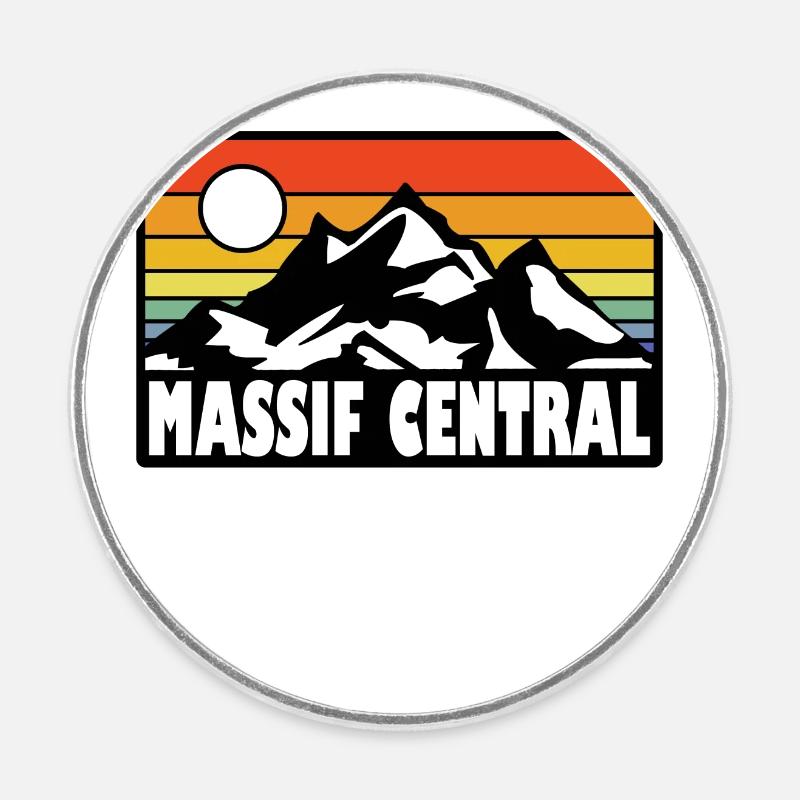 massif central - Runder Kühlschrankmagnet - Weiß