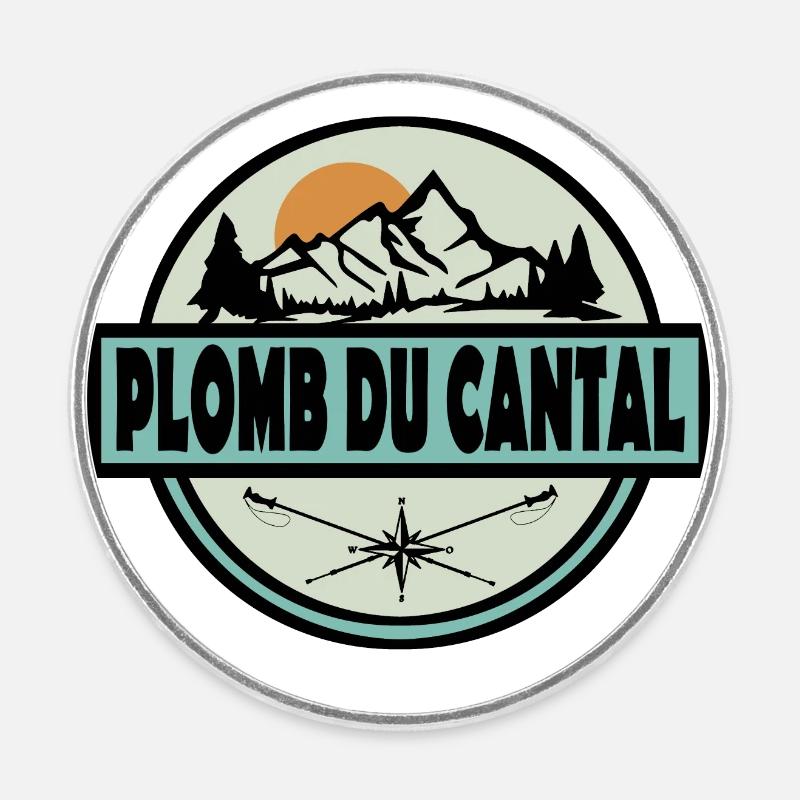Plomb du Cantal - Magnet rond - blanc