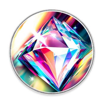 Diamant - Runder Kühlschrankmagnet - Weiß - Vorne