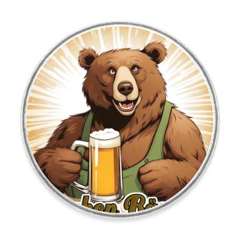 Bierchen Bärchen - Runder Kühlschrankmagnet - Weiß - Vorne