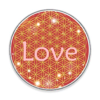 Blume des Lebens Liebe Weihnachten Geschenke - Runder Kühlschrankmagnet - Weiß - Vorne