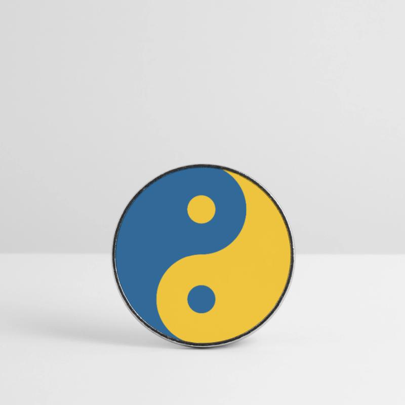 Yin und Yang Symbol in Blau & Gelb Python Coder Runder Kühlschrankmagnet