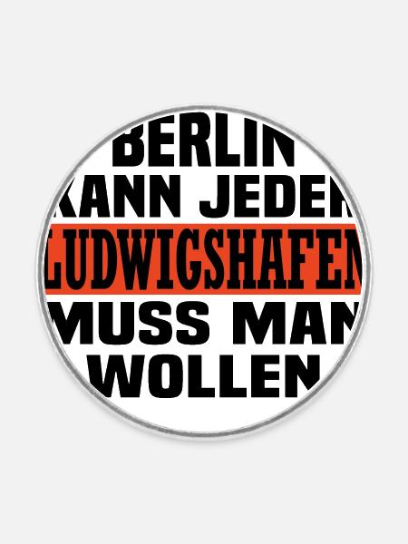 ludwigshafen - Runder Kühlschrankmagnet - Weiß