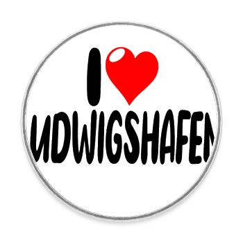 ludwigshafen - Runder Kühlschrankmagnet - Weiß - Vorne