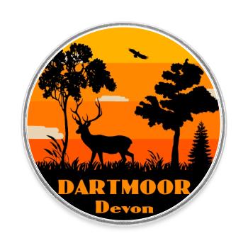 Dartmoor Devon - Round  fridge magnet - white - Front