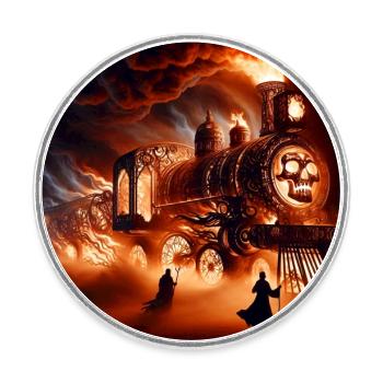 The Hell Train - Round  fridge magnet - white - Front