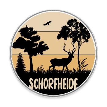 Schorfheide Hirsch - Runder Kühlschrankmagnet - Weiß - Vorne
