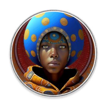 Portrait Woman 02 - Round  fridge magnet - white - Front