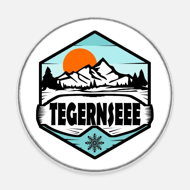 Tegernsee - Runder Kühlschrankmagnet - Weiß