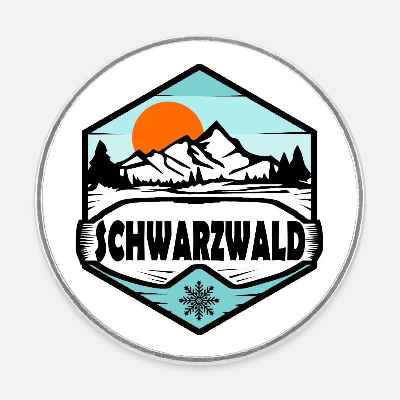Schwarzwald - Runder Kühlschrankmagnet - Weiß