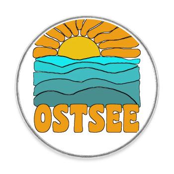 Meer Sonne Ostsee - Runder Kühlschrankmagnet - Weiß - Vorne