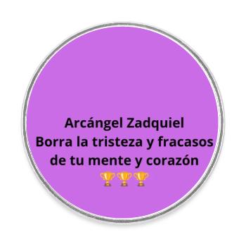 Archangel Zadkiel: Healthy Mind and Heart - Round  fridge magnet - white - Front