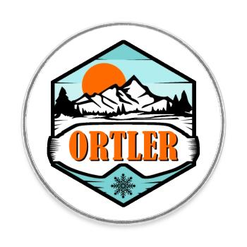 Ortler Tyrol du Sud Dolomites Sports d’hiver - Magnet rond - blanc - Devant