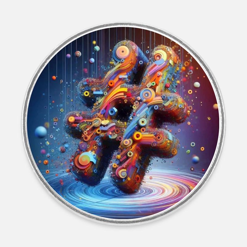 Symbol 4 - Round  fridge magnet - white