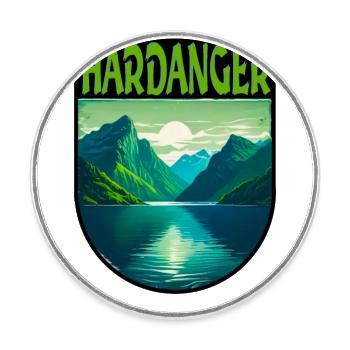 Hardanger - Magnet rond - blanc - Devant