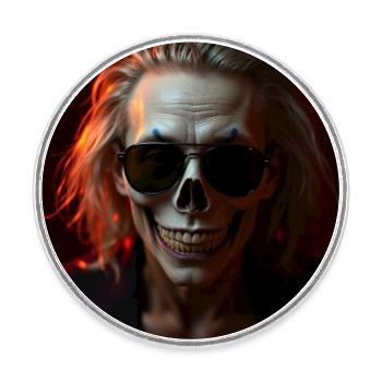 Halloween design - Magnet rond - blanc - Devant