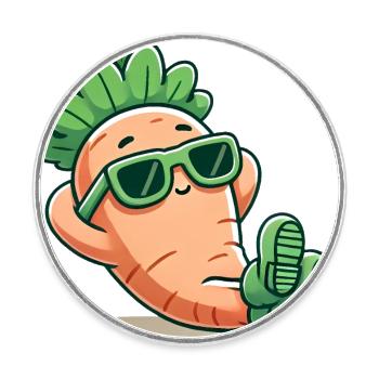 Carotte relaxante fraîche avec lunettes de soleil - Magnet rond - blanc - Devant