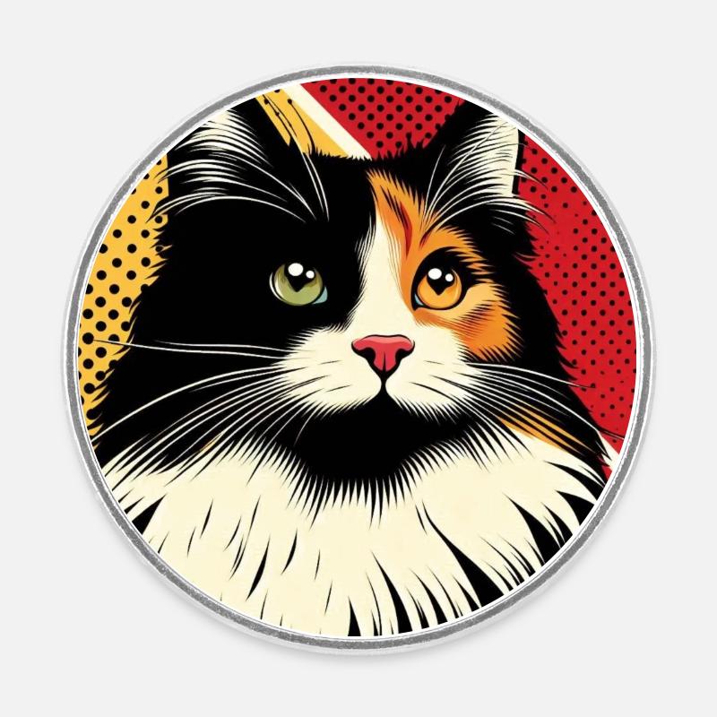 Catégorie 1 2 - Magnet rond - blanc