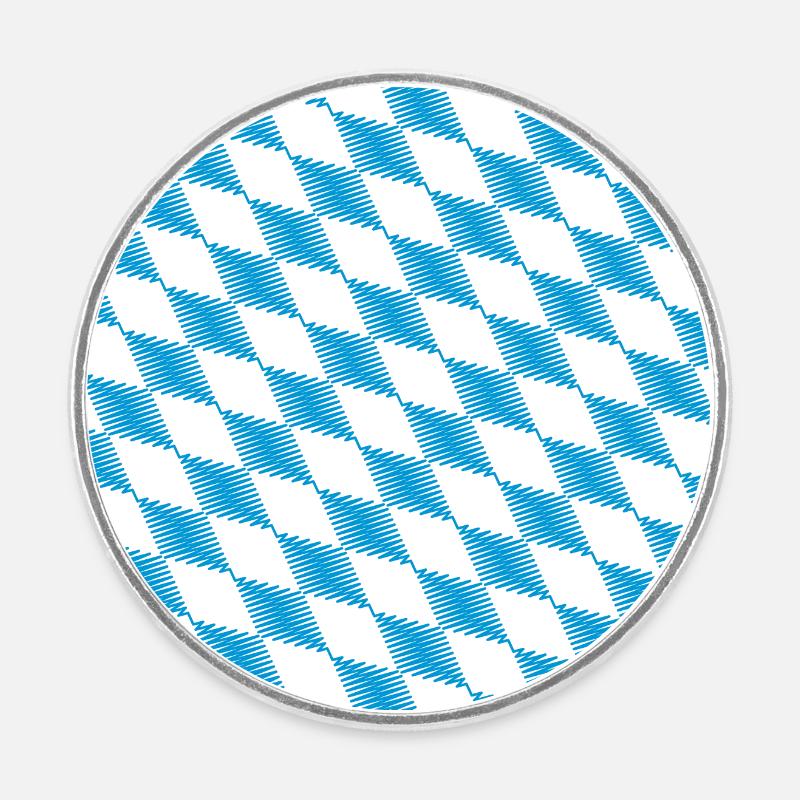 Bavarian Diamond Pattern (Scribble / Bavaria) - Round  fridge magnet - white