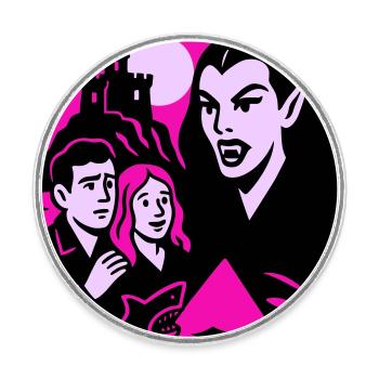 Vampire Countess - Round  fridge magnet - white - Front