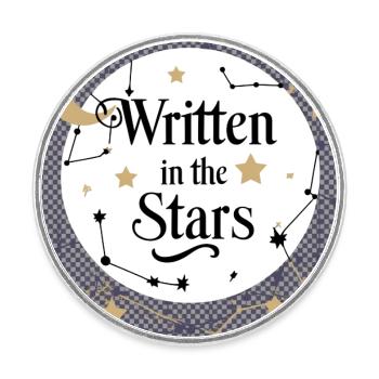 Writing in the Stars - Round  fridge magnet - white - Front