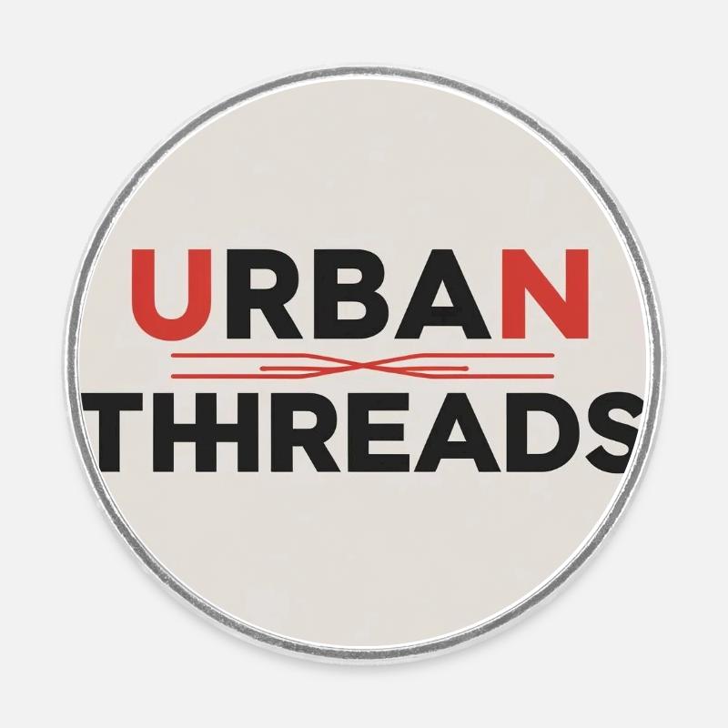 Urban Threads Logo Print - Round fridge magnet - white