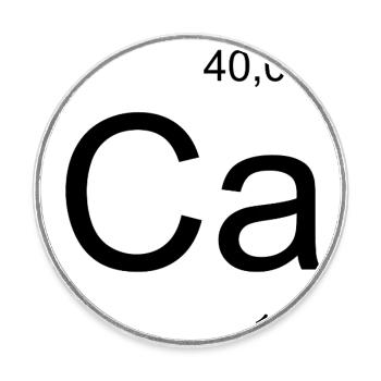 Calcium Symbol Grafik - Runder Kühlschrankmagnet - Weiß - Vorne