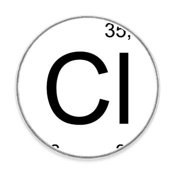 Conception d’élément carré de chlore - Magnet rond - blanc - Devant