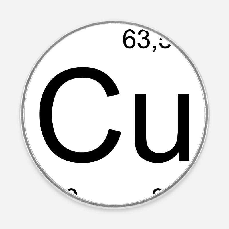 Kupfer Element Stil - Runder Kühlschrankmagnet - Weiß
