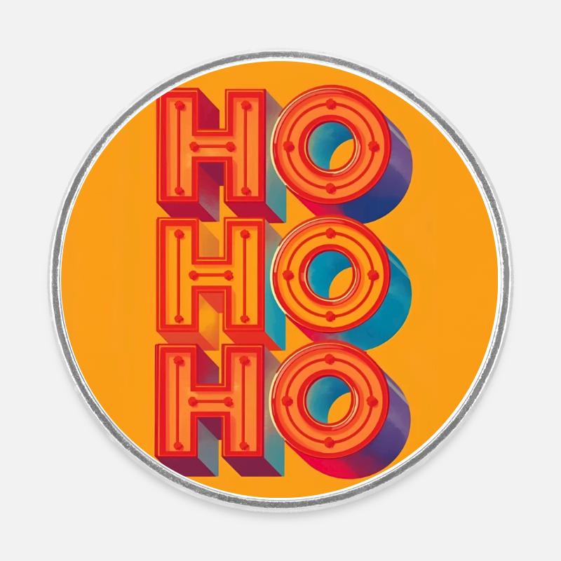 ho ho ho - Round fridge magnet - white