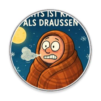 Nachts ist kälter als draußen  - Runder Kühlschrankmagnet - Weiß - Vorne