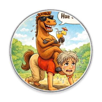 Reversal of horse - male roles - Round  fridge magnet - white - Front