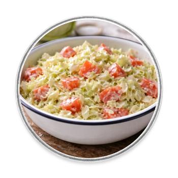 Cremiger Kohl-Tomaten-Salat - Runder Kühlschrankmagnet - Weiß - Vorne