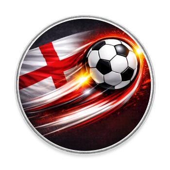 Football volant avec une brise de drapeau - Magnet rond - blanc - Devant