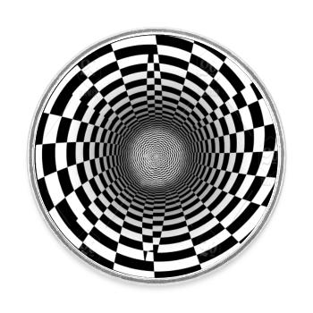 Schwarz-Weiß-optischer Wirbel - Runder Kühlschrankmagnet - Weiß - Vorne