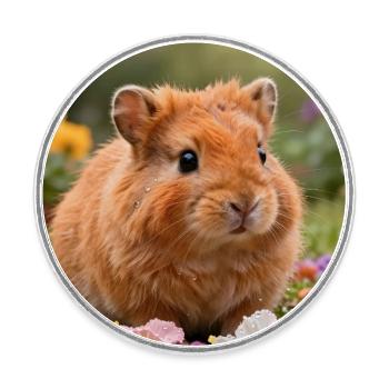 Blumiger Hamstertraum - Runder Kühlschrankmagnet - Weiß - Vorne
