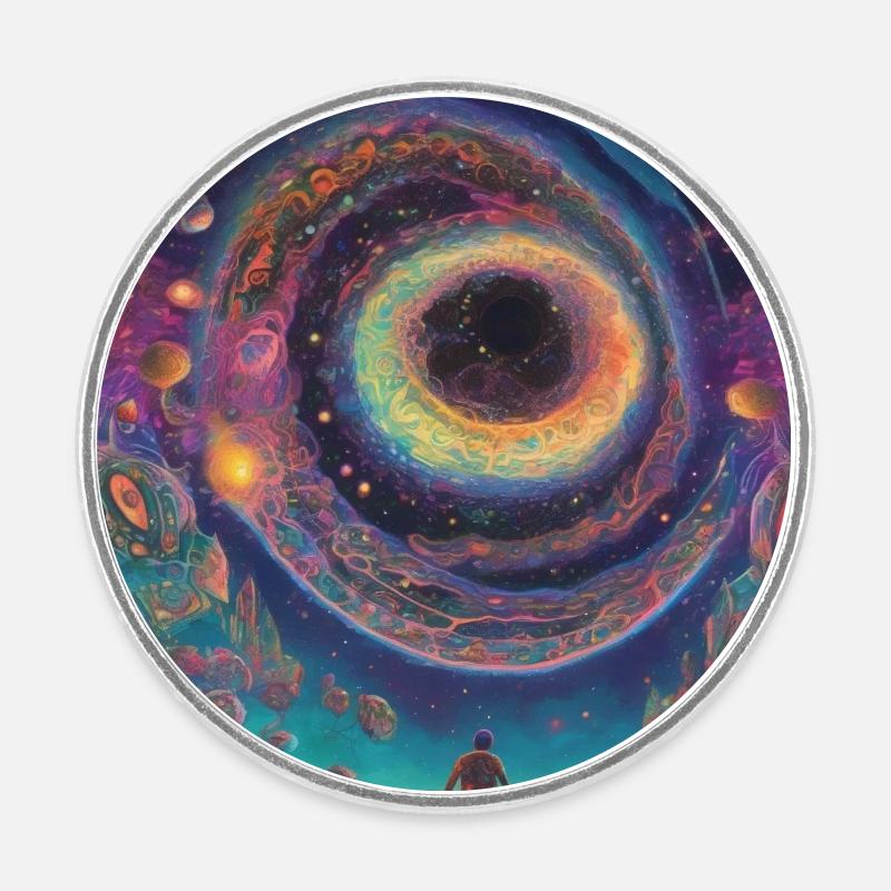 Vortex Oculaire Cosmique - Magnet rond - blanc