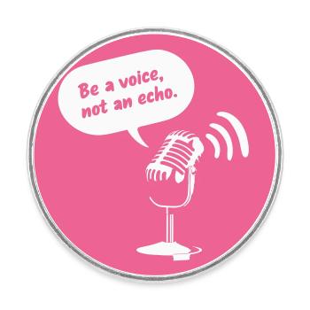 Sois une voix, pas un écho - Magnet rond - blanc - Devant