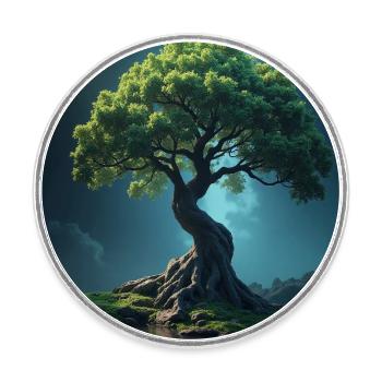 Colorful Tree of Life. - Round  fridge magnet - white - Front