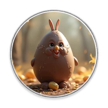 An Easter Bunny - Round  fridge magnet - white - Front