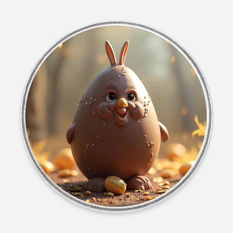 un lapin de pâques - Magnet rond - blanc