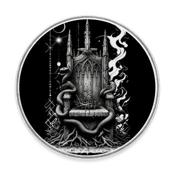 The throne of the fallen sovereign - Round  fridge magnet - white - Front
