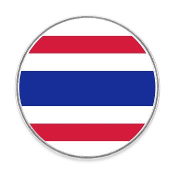 Le drapeau de la Thaïlande - Magnet rond - blanc - Devant